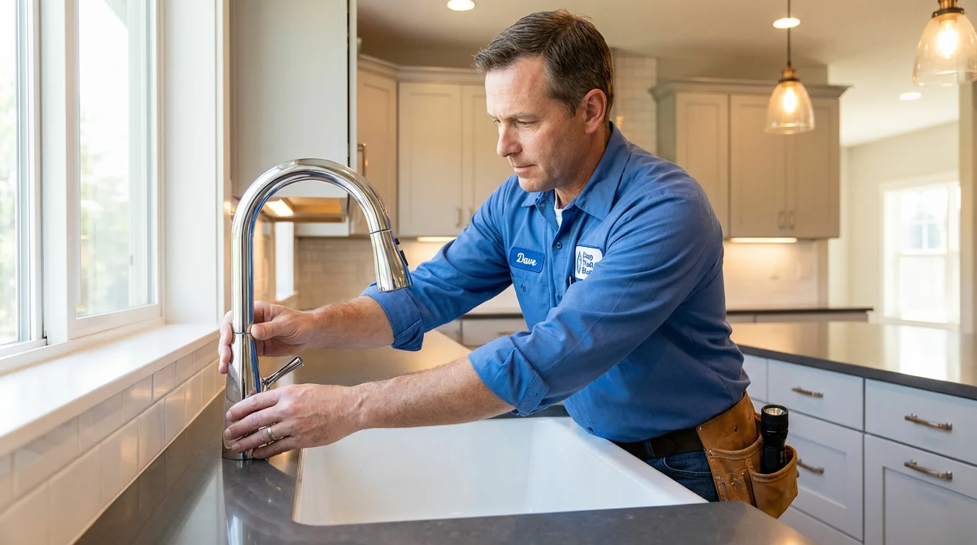 Kitchen faucet installation by Johns Plumbing LLC in Landisville